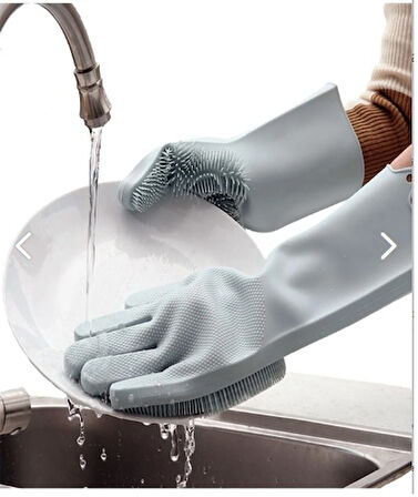 Büro Ev Ofis Mutfağı için Kolay Temizlik Silikon Bulaşık Yıkama Eldiveni