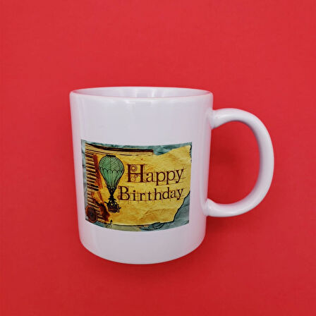 Büro Ev Ofis Hediyesi için Happy Birthday Temalı Kupa Bardak