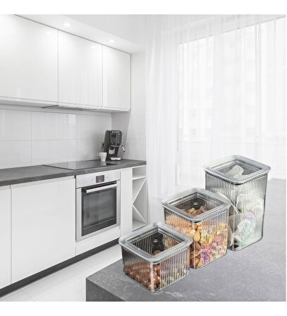 Büro Ev Ofis Mutfağı için 600-900-1300ML Vakumlu Akrilik Wezak Saklama Kabı Seti