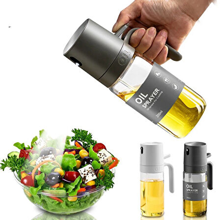 Büro Ev Ofis Mutfağı için 250ML Kulplu Cam Yağ Limon Sos Sirke Püskürtür Spreyli Yağdanlık