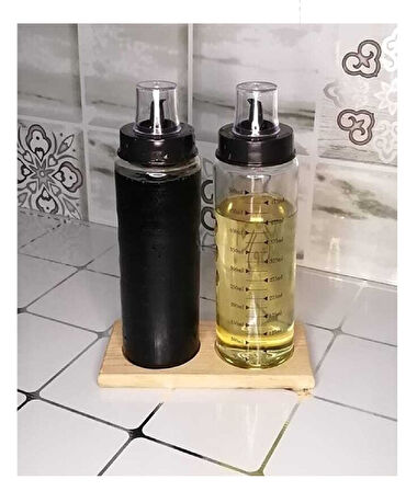 Büro Ev Ofis Mutfağı için 2BÖLME Ahşap Stand Sosluk Sirkelik Limonluk Yağdanlık Altlığı