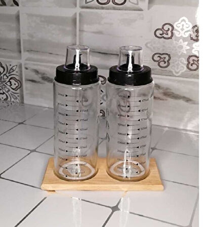 Büro Ev Ofis Mutfağı için 2BÖLME Ahşap Stand Sosluk Sirkelik Limonluk Yağdanlık Altlığı