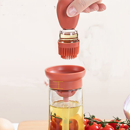Büro Ev Ofis Mutfağı için 150ML Silikon Yumurta Sos Fırçalı Kaktüs Cam Yağdanlık