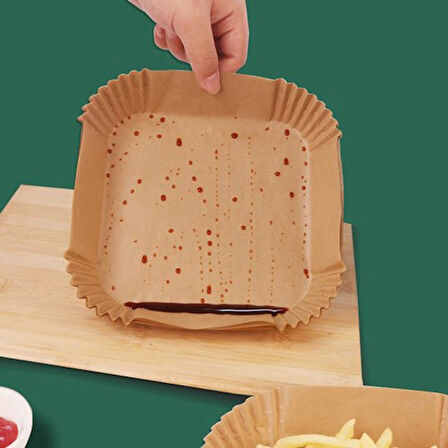 Büro Ev Ofis Mutfağı için 50ADET Maksi Air Fryer Fritöz Pişirme Kağıdı Seti