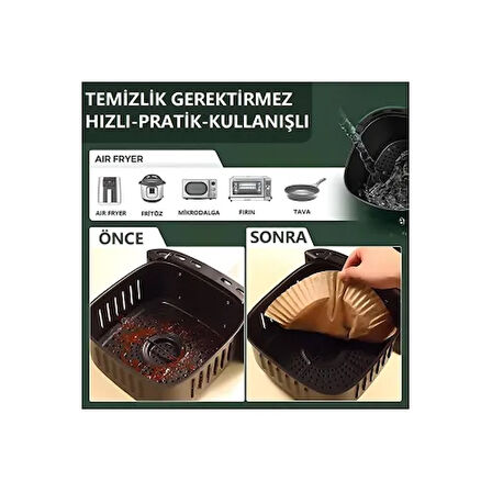 Büro Ev Ofis Mutfağı için 50ADET Yağlı Fritöz Pişirme Kağıdı Seti