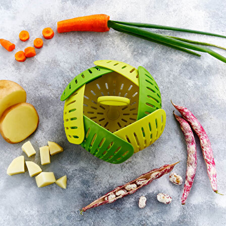 Büro Ev Ofis Mutfağı için Plastik Katlanır Buharda Pişirme Aparatı Haşlama Sepeti