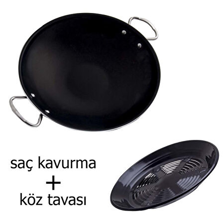 Büro Ev Ofis Mutfağı için 2PARÇA Sac Kavurma Közleme Tavası Seti
