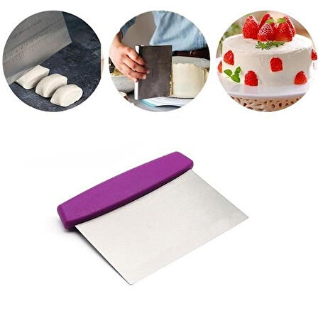 Büro Ev Ofis Mutfağı için Çelik Hamur Kesici Kazıyıcı Şekillendirici Pasta Kek Spatula Aleti