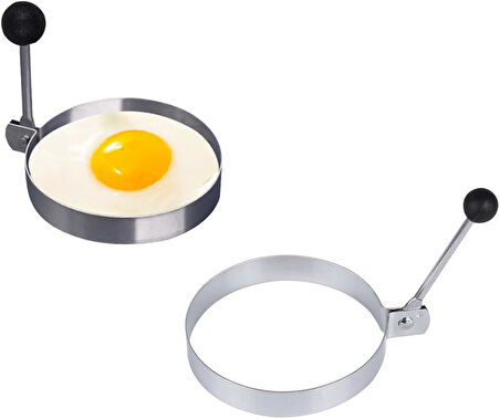 Büro Ev Ofis Mutfağı için Metalik Daire Motif Metal Omlet Yumurta Krep Kalıbı