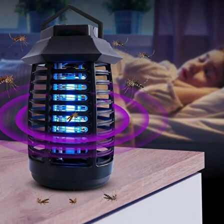 Büro Ev Ofis Yazlık için 2W Uv Mor Led Gece Işıklı Taşıma Asma Saplı Sinek Öldürücü