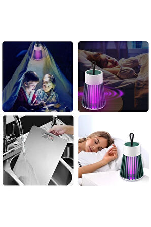 Büro Ev Ofis Yazlık için Şarjlı Uv Işıklı İç Dış Mekan Haşere Sivrisinek Sinek Kovucu Gece Lambası