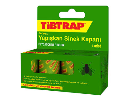 Büro Ev Ofis Yazlık için 4PARÇA Tibtrap Yapışkan Sinek Kapanı Seti