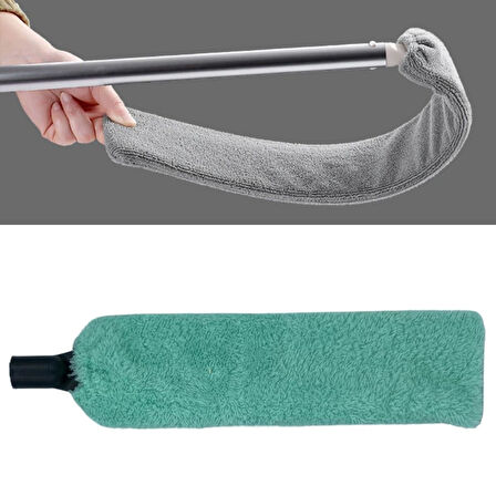 Büro Ev Ofis Yazlık Hijyeni için Saplı Mikrofiber Başlı Girintili Yüzey Toz Temizleme Mopu