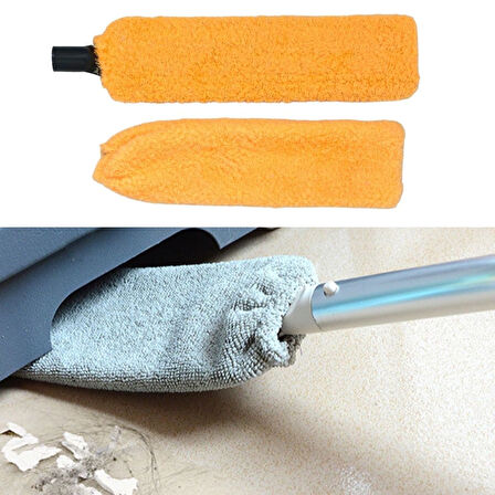 Büro Ev Ofis Yazlık Hijyeni için Saplı Mikrofiber Başlı Girintili Yüzey Toz Temizleme Mopu