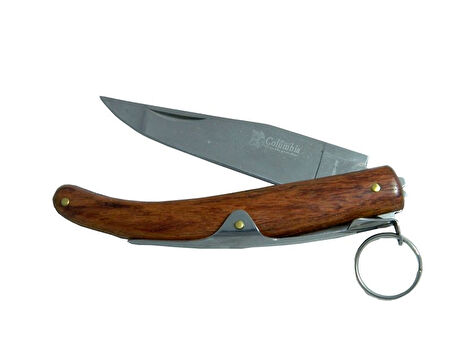 Büro Ev Ofis Kamp Keyfi için 20CM Amerikan İşi Kahve Manuel Ahşap Sap Cep Çakısı