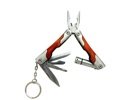 Büro Ev Ofis Kamp Keyfi için 7CM Ahşap Metal Saplı Mini Çok Amaçlı Pense Çakı