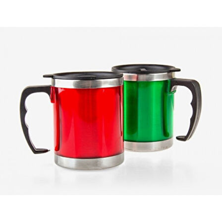 Büro Ev Ofis Kamp Keyfi için Termoslu Seyahat Bardağı Mug