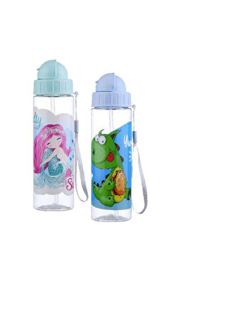 Büro Ev Ofis Hediyesi için 500ML Kendinden Pipetli Suluk Kapaklı Matara