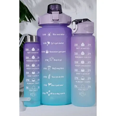 Büro Ev Ofis Hediyesi için 3PARÇA 300-750-2000ML Günlük Suluk Matara Seti