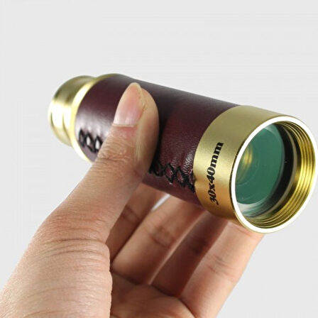 Büro Ev Ofis Hediyesi için 30X40 Deri Çantalı Pirinç Gövde Korsan Dürbün