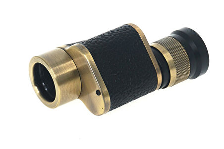 Büro Ev Ofis Hediyesi için 6X24 Deri Çantalı Deri Pirinç Kaplı Tek Göz Sarı Dürbün