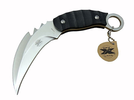 Büro Ev Ofis Kamp Keyfi için 20CM Kılıflı Tırtıklı Karambit Outdoor Çakı