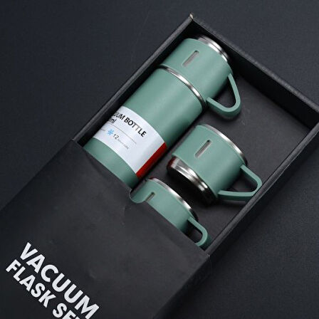 Büro Ev Ofis Yazlık Kamp için 500ML Paslanmaz Çelik Bardaklı Termos Seti