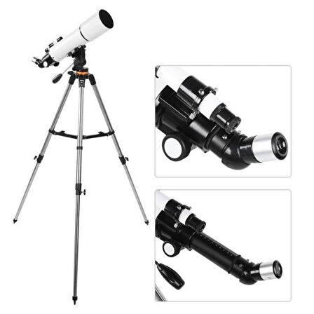 Büro Ev Ofis Yazlık Kamp Hediyesi için 500x80 Yüksek Netlik Tek Göz Kara Uzay Teleskobu