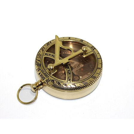 Büro Ev Ofis Hediyesi için Masaüstü  Tip Pirinç Yapım Güneş Saatli Prestij Pusula