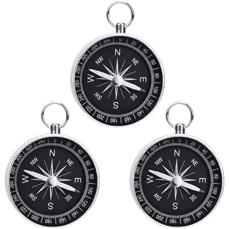 Büro Ev Ofis Hediyesi için Mini Silver Alüminyum Paslanmaz Yön Pusulası