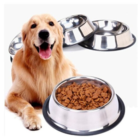 Büro Ev Ofis Evcil Pet Hayvanı için 26CM Paslanmaz Çelik Kedi köpek Beslenme Mama Kabı