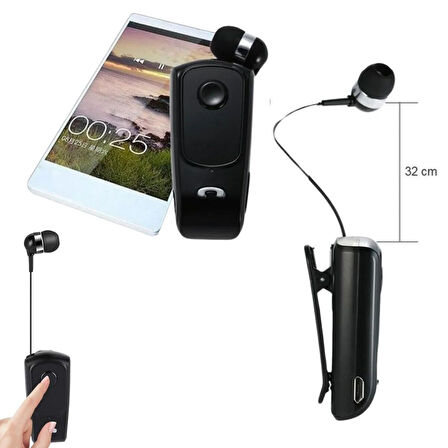 Büro Ev Ofis Personel Telefonu için Makaralı Kulak içi Bluetooth Kulaklıklı Mikrofon