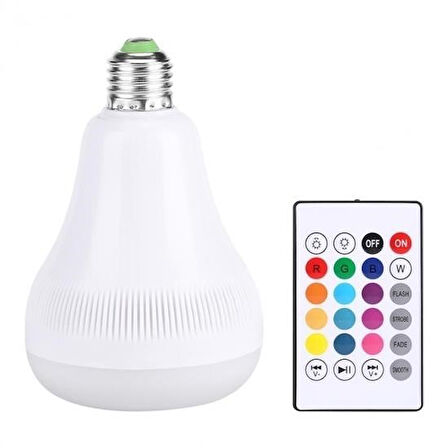 Büro Ev Ofis Hediyesi için Kumandalı Led Ampul Model Bluetooth Hoparlör