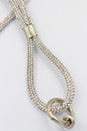 Büro Ev Ofis Personel Telefonu için Silver Taşlı Charm Telefon Bileklik Askısı