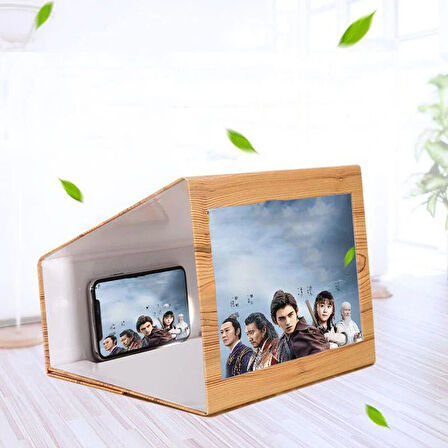 Büro Ev Ofis Personel Telefonu için Ahşap 3D Telefonu Ekran Büyüteci