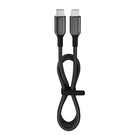 Büro Ev Ofis Personel Telefonu için 30CM Siyah 60W 3A Usb-C To Type-C Hızlı Şarj Data Kablosu