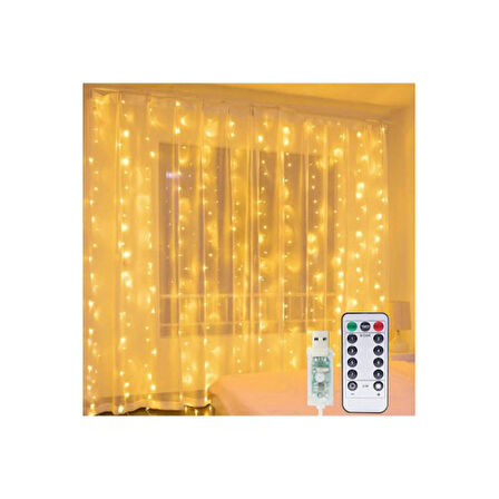 Büro Ev Ofis Bahçe Dekoru için 8MOD 3x3MT Gün Işığı Kumandalı Peri Led Lamba