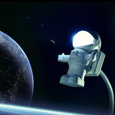 Büro Ev Ofis Hediyesi için 6CM Astronot Model Usb Takılır Okuma Lambası