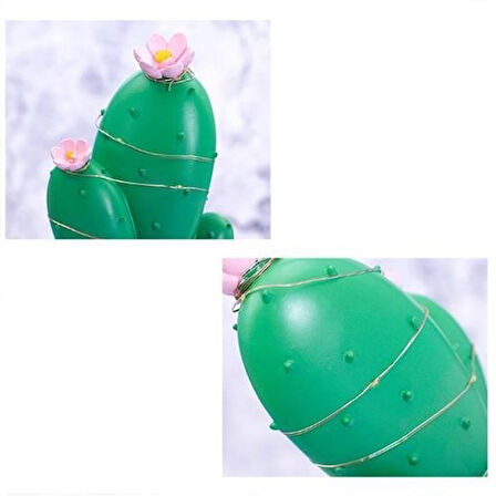 Büro Ev Ofis Yazlık Hediyesi için Dekoratif Kaktüs Biblo Led Işıklı Aydınlatma Gece Lambası