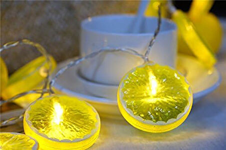 Büro Ev Ofis Bahçe Dekoru için Pilli 2M 10LED Pilli 2MOD Limon Model Işık Şerit Lamba