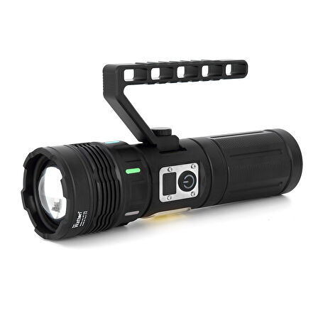 Büro Ev Ofis İş Güvenliği için Şarjlı Lamba 15.000LM TG COB LED Işıklı El Feneri