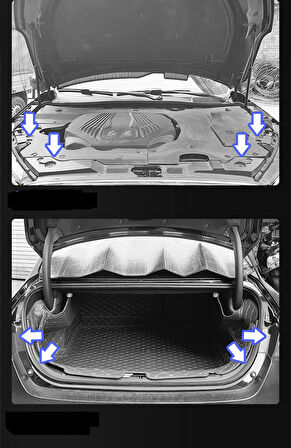 Büro Ev Ofis Arabası için Araç Dışı 10PAD Koruyucu Oto Kapı Bagaj Kaput Darbe Ses Emici Contalar