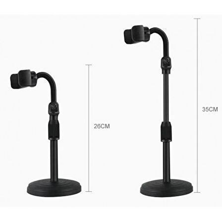 Büro Ev Ofis Arabası için Araç İçi 360 Dönen Teleskobik Hareketli Masaüstü Oto Telefon Tutucu