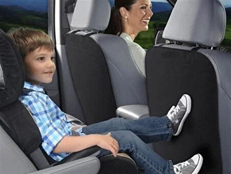 Büro Ev Ofis Arabası için 2ADET 58x42CM Siyah Araç İçi Koltuk Arka Ayak Engeli Oto Koruma Kılıfı