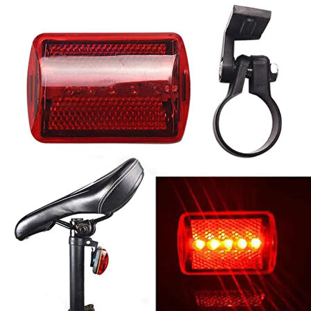 Büro Ev Ofis Yazlık Bisikleti için 7MOD 5LED Işıklı Arka Stop İkaz Lambası