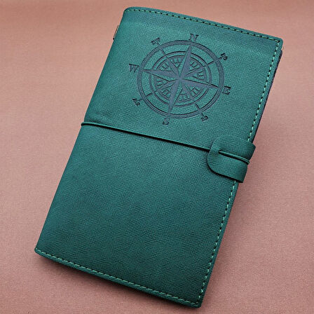 Büro Ev Ofis Hediyesi için Deri Yapım Pusula Stil Defter