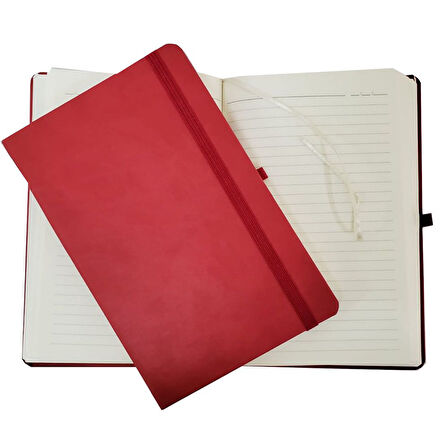 Büro Ev Ofis Hediyesi için Kırmızı Deri Yapım Defter