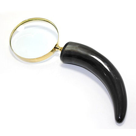 Büro Ev Ofis Hediyesi için Eğri Boynuz Saplı Büyüteç Pirinç Prestij El Büyüteci