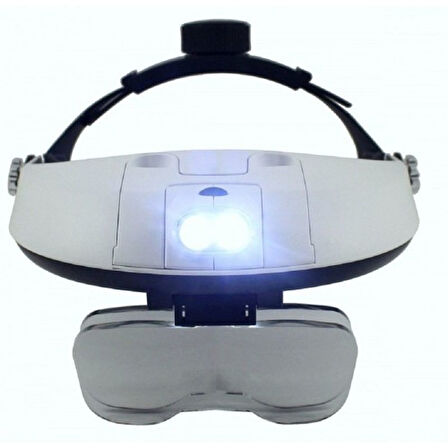 Büro Ev Ofis Elektronik Atölyesi için Başlık Tip Büyüteç 5 Mercekli Işıklı Kafa Büyüteci