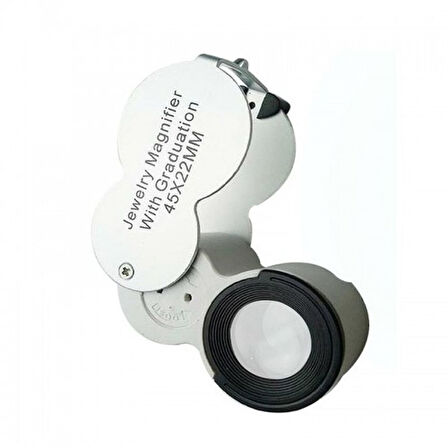 Büro Ev Ofis için 45X Büyütme 22MM Lens Led Işıklı Yalancı Para Kontrol Değerleme Büyüteci